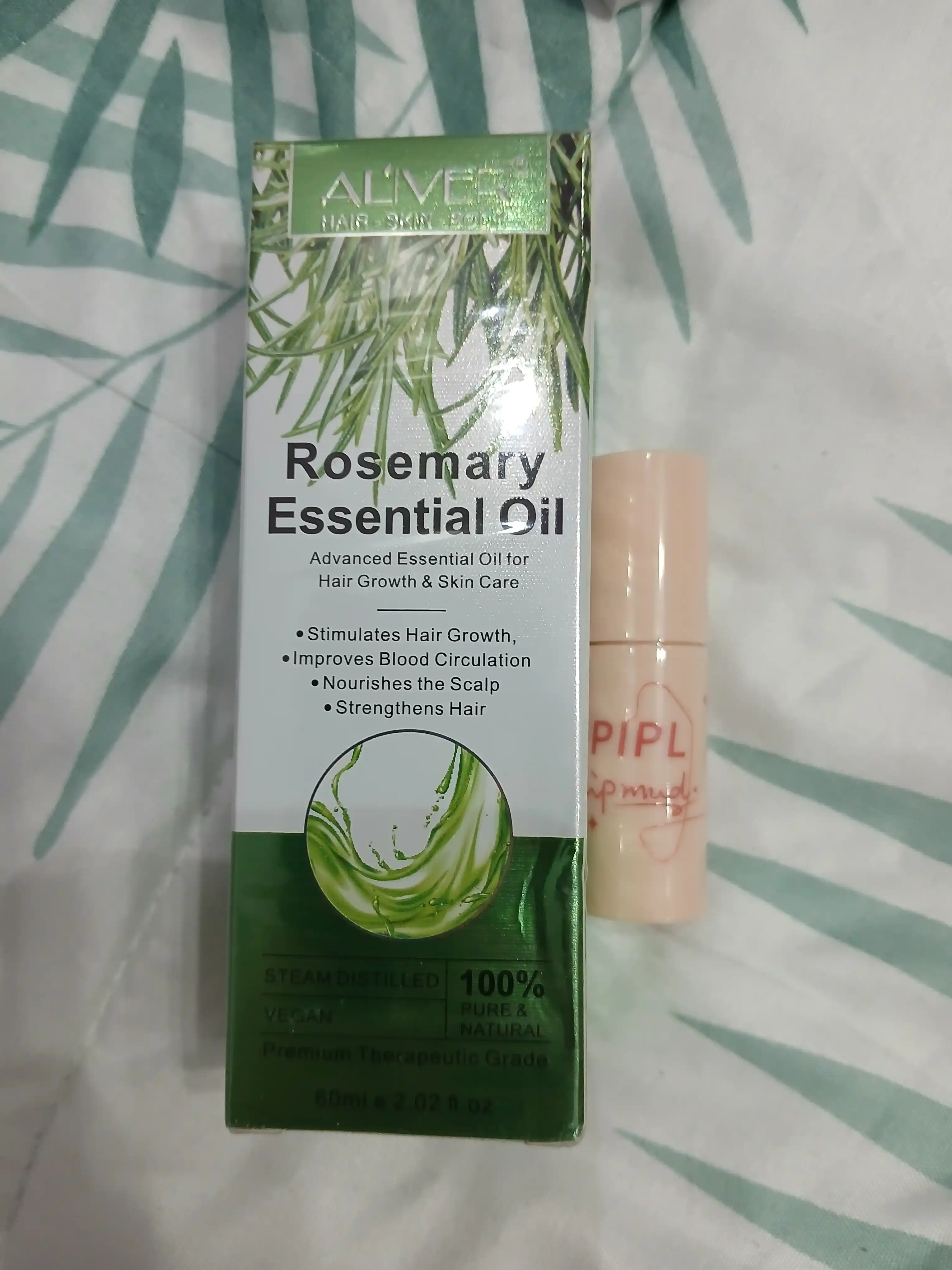 Soch va kipriklar, yuz va tana uchun "ALIVER" rozmarin moyi, soqol o‘stirish uchun, 60 ml