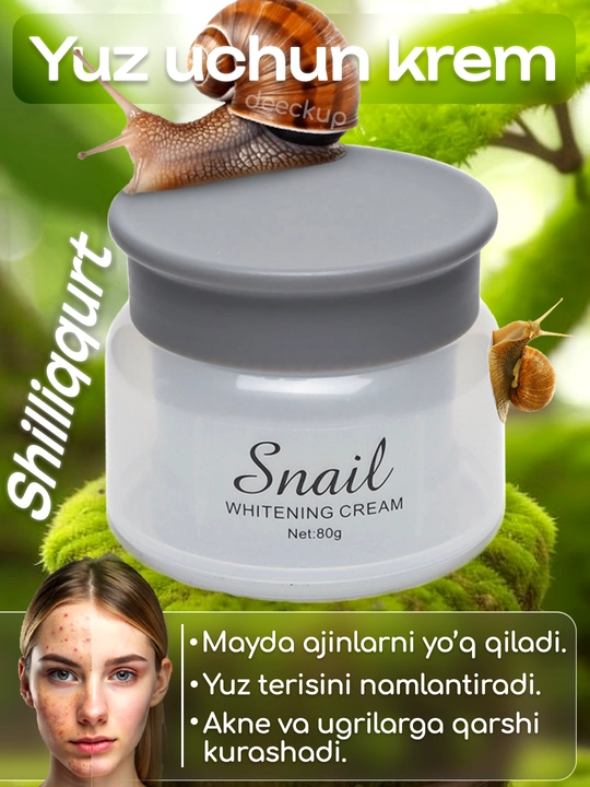 Yuz kremi collagen Kaoyo, ekstrakti shilliqqurt bilan, oqartiruvchi, А, E vitaminlari 80gr - 
