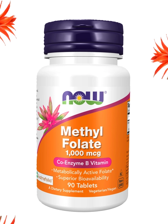 NOW Supplements, Metil folat 1000 mkg, metabolik faol folat *, 90 tabletka Halol