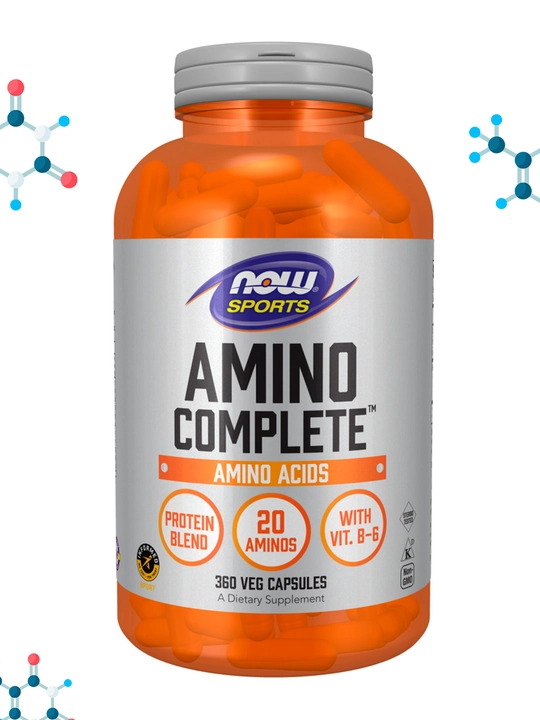NOW Foods, Sports, Amino Complete, аминокислотный комплекс, в капсулах, Халяль