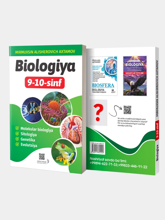Biologiya 9-10-sinf, qo'llanma, ozbek tilida