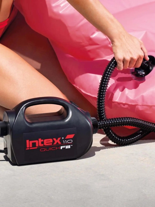 Intex 68609 Quick-Fill High PSI 2 tezlikdagi elektr 12V/220V nasosi, 400 litr/m