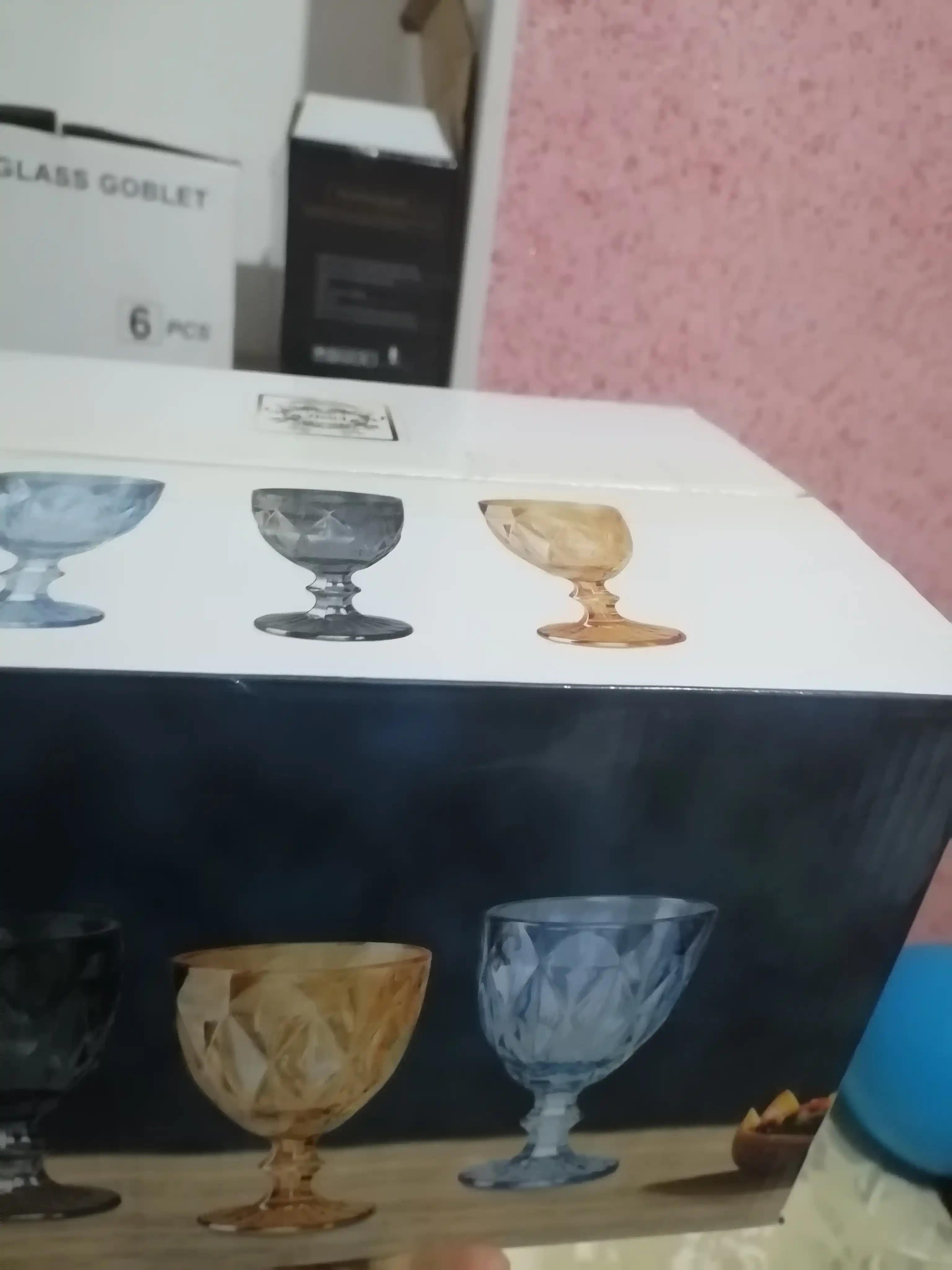 Fujerlar, bakal, rangli shisha stakanlar, fujer ichimliklar uchun, issiqga chidamli, 6 dona
