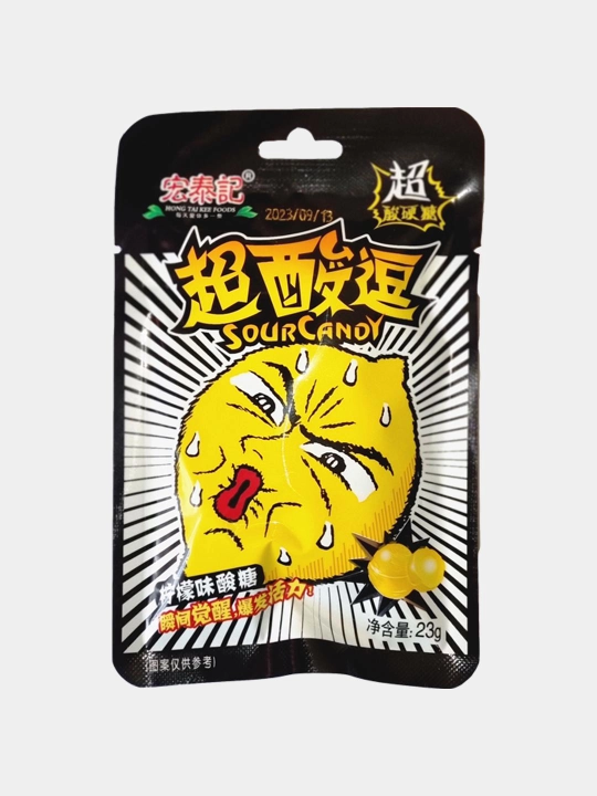 Супер кислые конфеты Sour Candy со вкусом смородины, клубники, лимона, колы 23 г