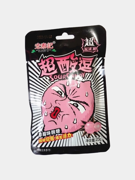 Супер кислые конфеты Sour Candy со вкусом смородины, клубники, лимона, колы 23 г