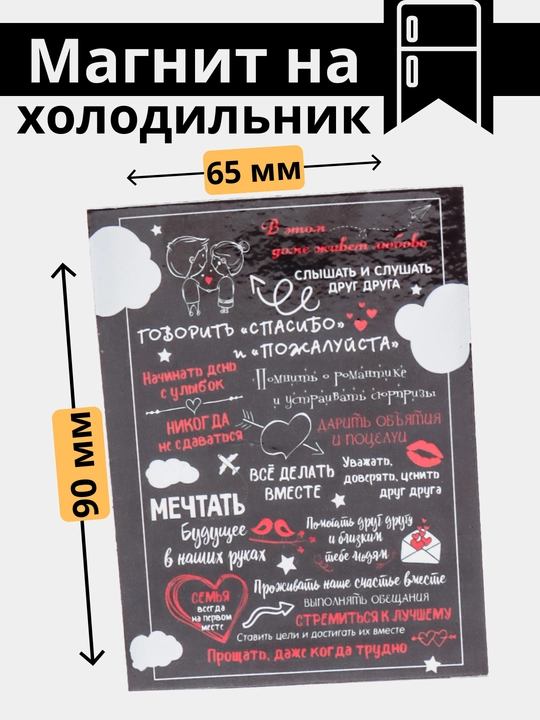 Магнит на холодильник "Правила дома" - 