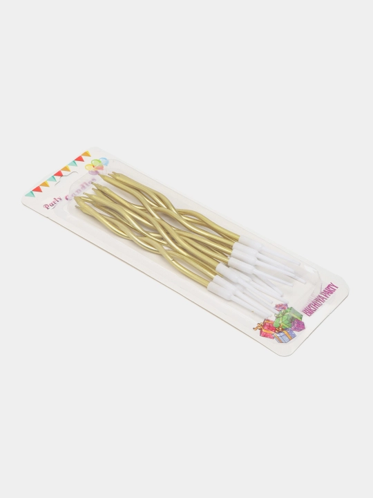 Свечи для торта Party Candles, волнистые, спиральные, 12 штук