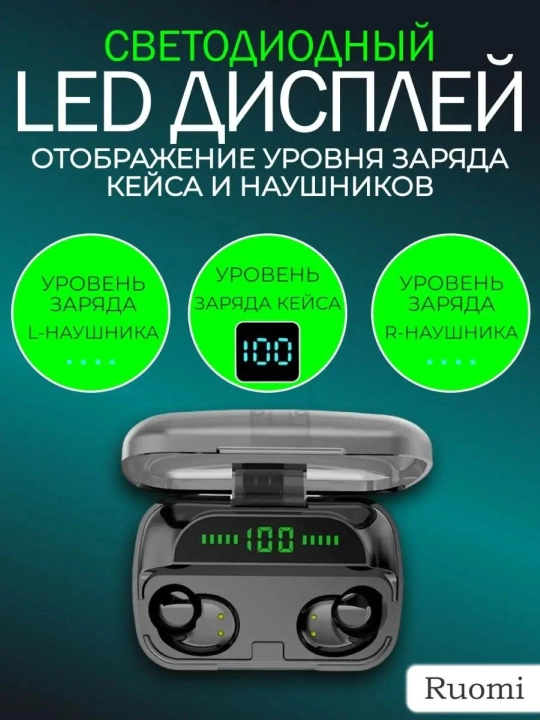 Quloqchinlar simsiz Bluetooth M 10,M 19,M 20,M90 Pro, displey va power bank 3500 mA/soat