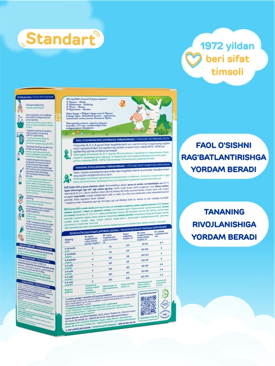 Quruq bolalar sut aralashmasi Malyuk Standart 1, Xalol