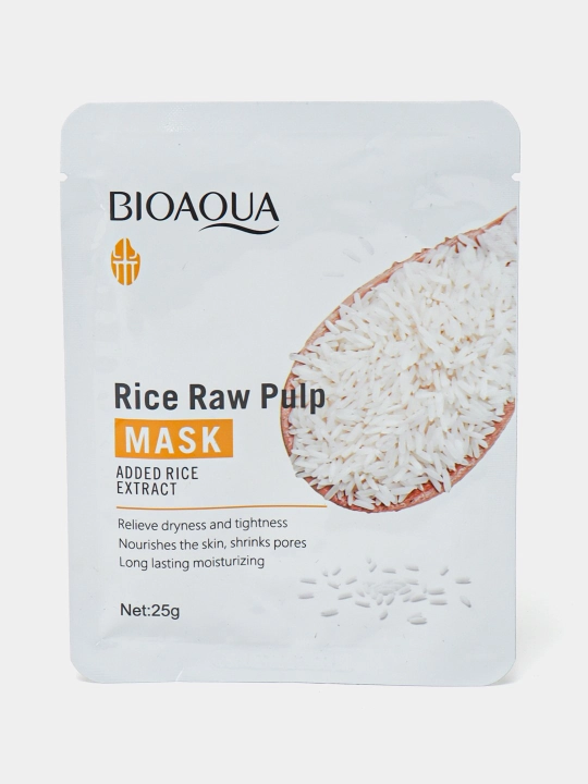 Тканевая маска для лица Bioaqua Rice Raw Pulp Mask, с экстрактом риса