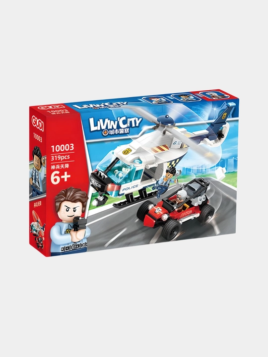 Lego mos konstruktor, lego avtomobil, samolyot, politsiya, vertolyot