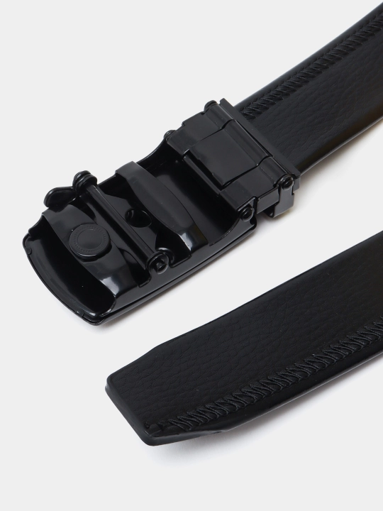 Ремень мужской автоматический, экокожа, металлическая пряжка, ширина 3 см, длина 110–125 см