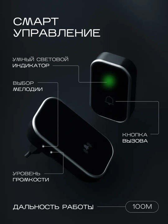 Simsiz eshik jiringlagichi, radio antenna, uy uchun bezak, kabelsiz