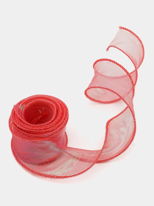 Sovg'alar bezash va o'rash uchun organza tasma,ikki chetiga leska tikilgan,uzunligi 2 metr