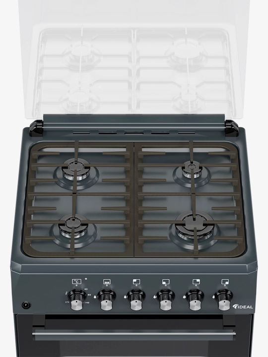 Газовая плита Ideal L155 ГК, 4 конфорки, объем духовки 65 л, 60 * 60