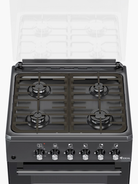 Gaz plita Ideal L155 GK, 4 konforkali, pech hajmi 65 litr, 60 * 60
