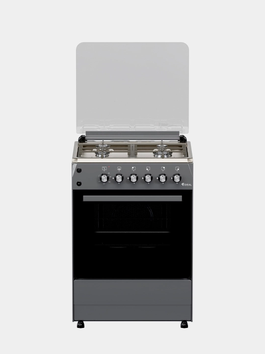 Gaz plita Ideal L165 Inox, 4 gaz konforka, pech hajmi 65 litr, 60 x 60