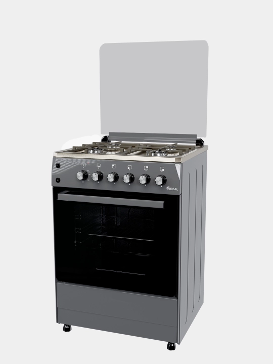 Gaz plita Ideal L165 Inox, 4 gaz konforka, pech hajmi 65 litr, 60 x 60