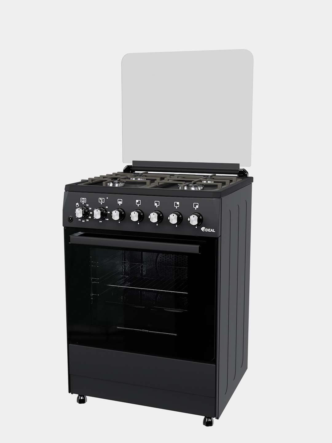 Gaz plita Ideal L250, 4 konforkali, hajmi 65 litr, 60 * 60