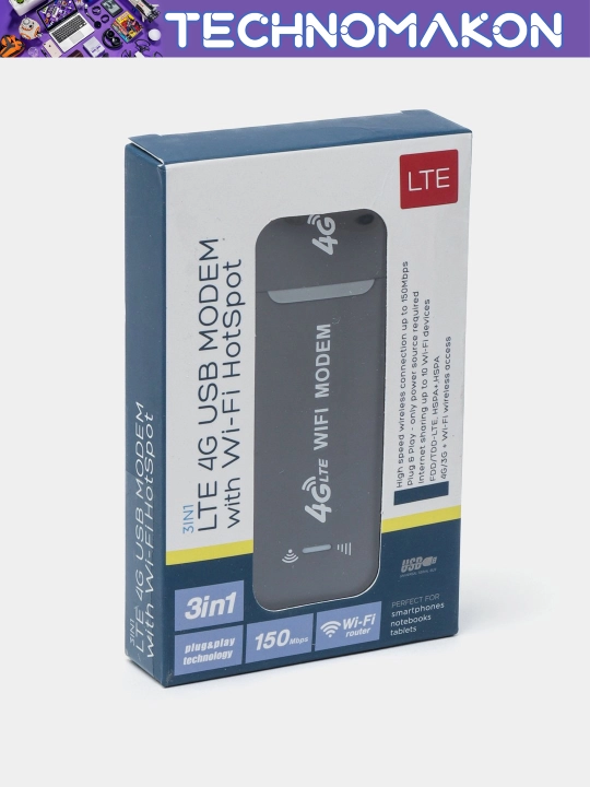 Modem Wi-Fi router funktsiyalari bilan, 4G LTE USB