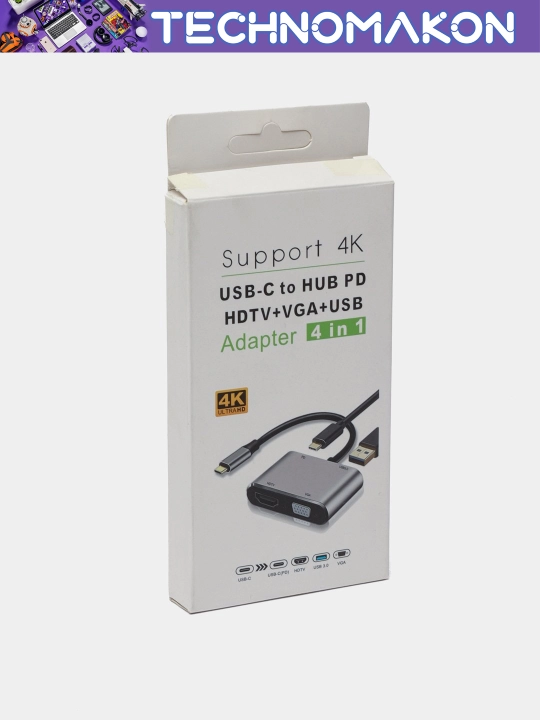 Хаб Type C - HDMI/USB/VGA/Type C