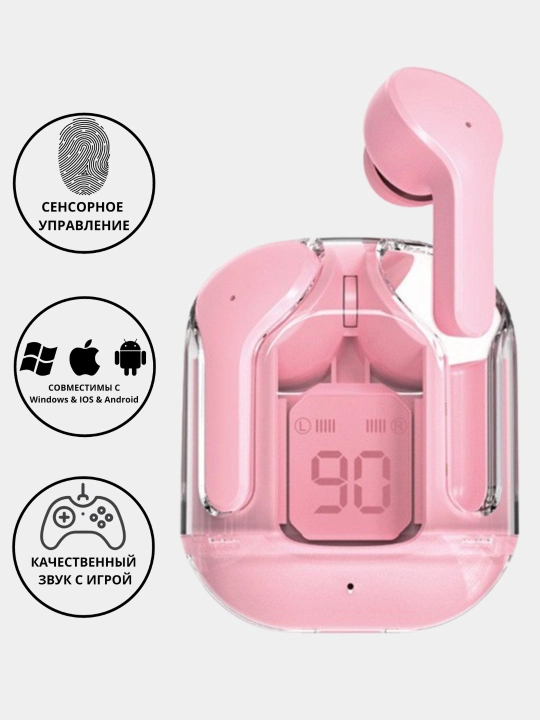 Simsiz quloqchinlar Earbuds AIR 31, displey va shaffof korpus bilan