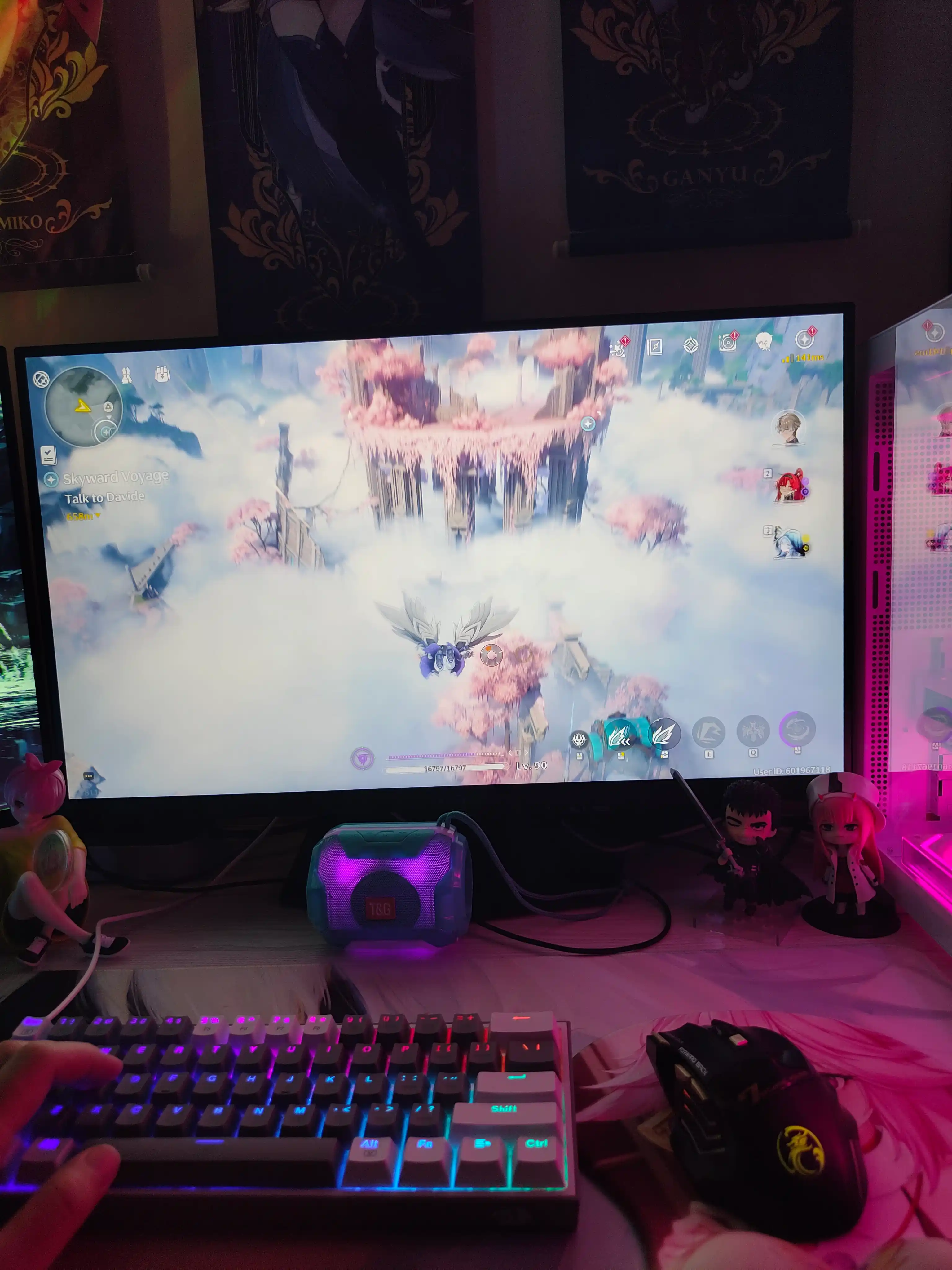 Игровая мышка iMICE GW-X7, беспроводная 2.4G, 3200 DPI, RGB, 7 кнопок, тихий клик, Type-C