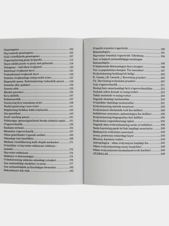 Biologiya 9-10-sinf, qo'llanma, ozbek tilida