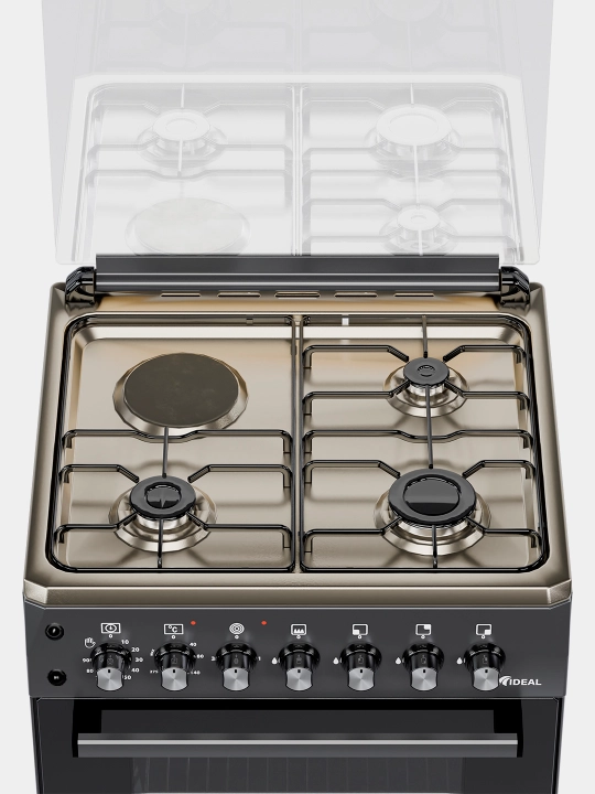 Ideal L410 gaz plitasi, 3+1 konforkali, duxovka hajmi 65 l, 60x60
