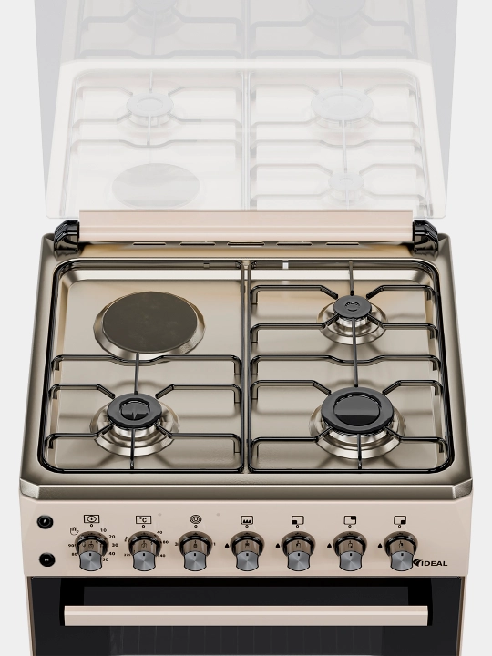 Ideal L410 gaz plitasi, 3+1 konforkali, duxovka hajmi 65 l, 60x60