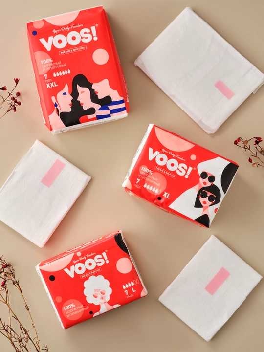 VOOS - innovatsion anion chipli gigiyenik prokladkalar, himoya va qulaylik, 7 dona - 