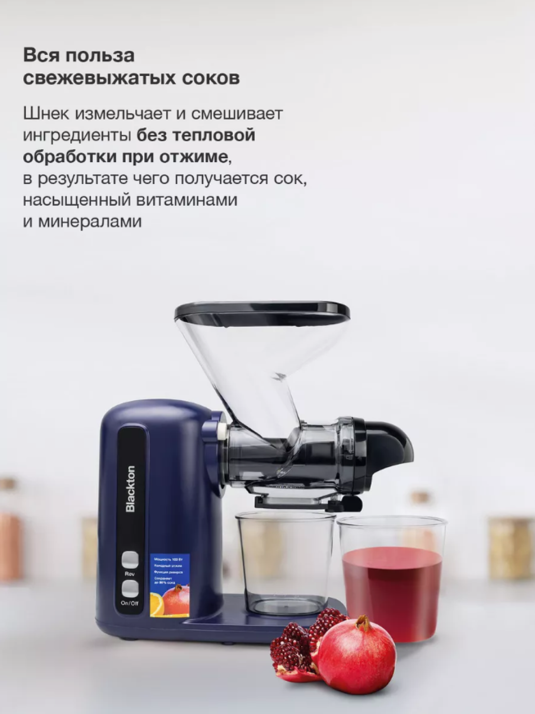 Elektr shnekli sharbat siqqich Bt J2111, meva va sabzavotlar uchun, 120 ayl/min, 100 Vt