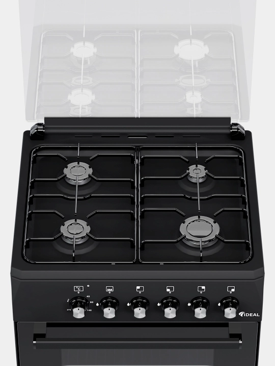 Gaz plita Ideal L110, 4 konforkali, pech hajmi 65 litr, 60 * 60
