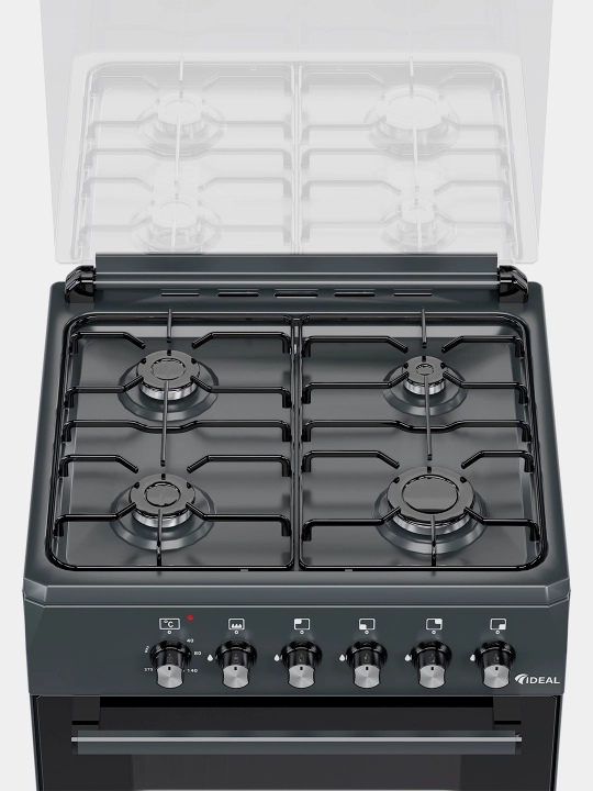 Gaz plita Ideal L110, 4 konforkali, pech hajmi 65 litr, 60 * 60
