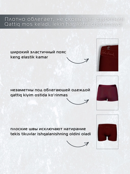 Erkaklar bokser trusiklari, elastik shortilari, S- XXL JOHN FRANK