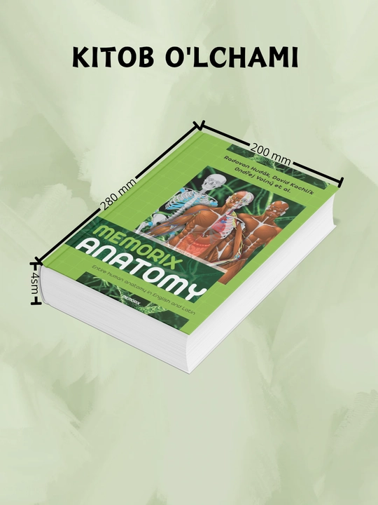 Tibbiyot kitobi, Memorix anatomiya, odam anatomiyasi, A4 formatda, qattiq muqovali