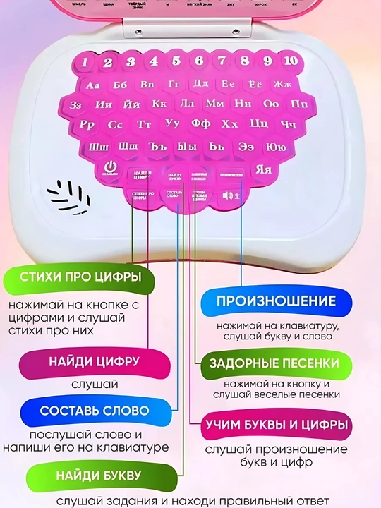 Детская развивающая игрушка, ноутбук, многофункциональный