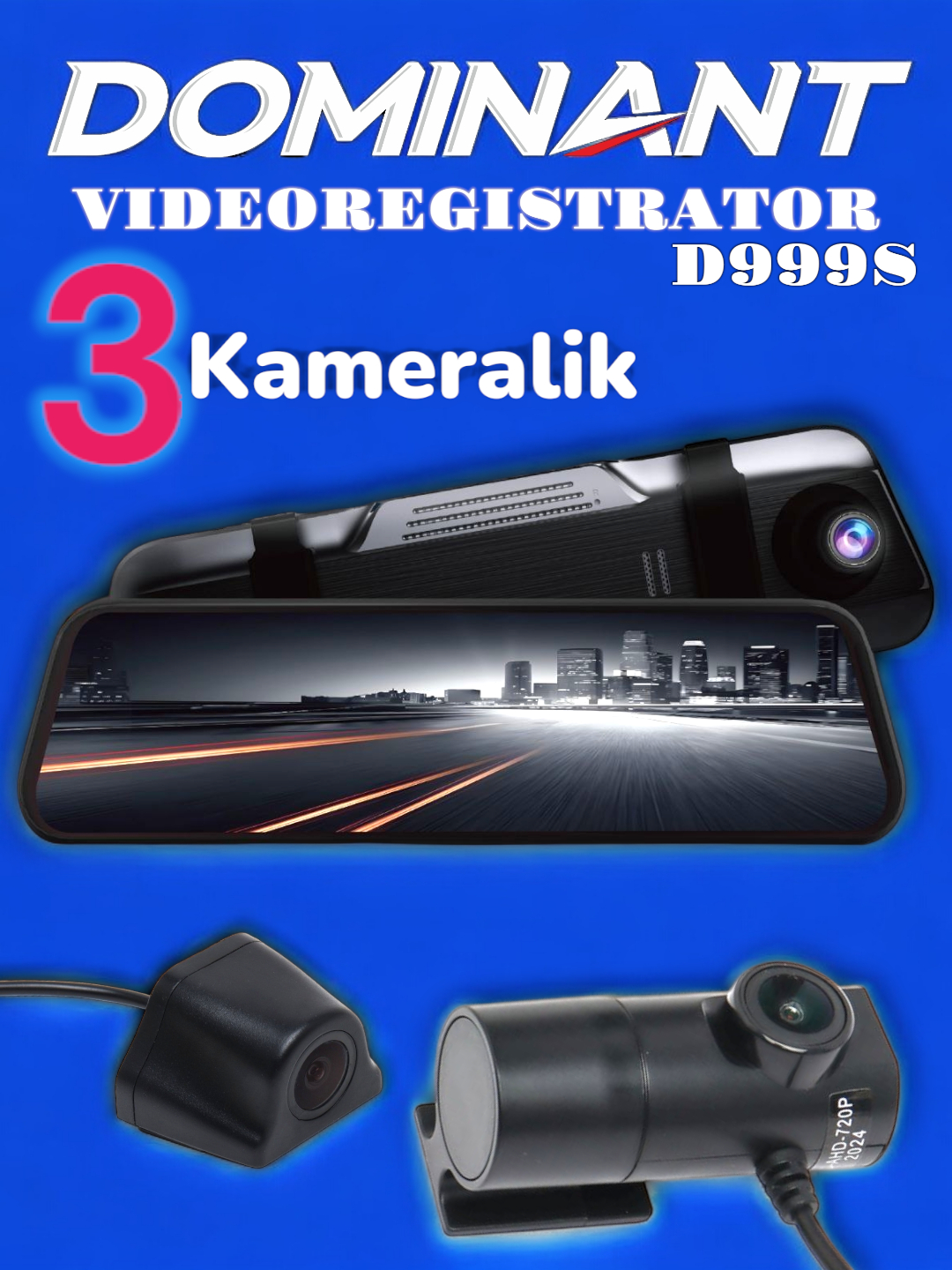 Видеорегистратор Dominant D999S Wifi 4К ultra hd 3 камеры купить по ...