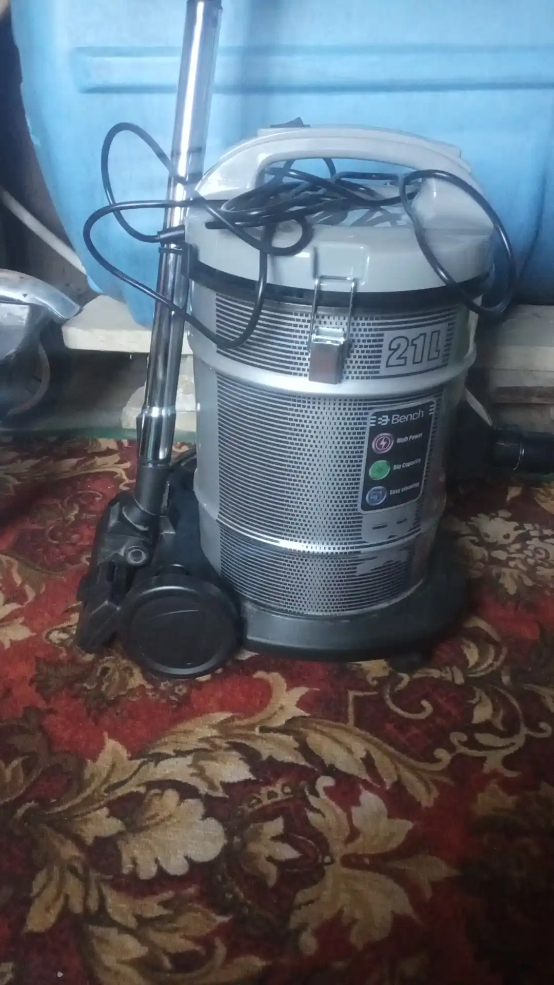 Барабанный пылесос BD-K2120PG, 2000 Вт, сухая уборка, ведро 21 л, Made in China