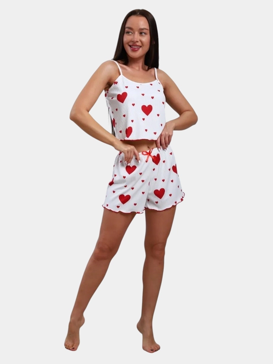 Ayollar pijamasi, tungi kiyim, mayka va shortilar, S/M, L/XL o'lchamlarda