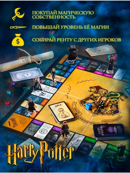 Монополия Гарри Поттер, настольная игра для детей, взрослых и веселой компании