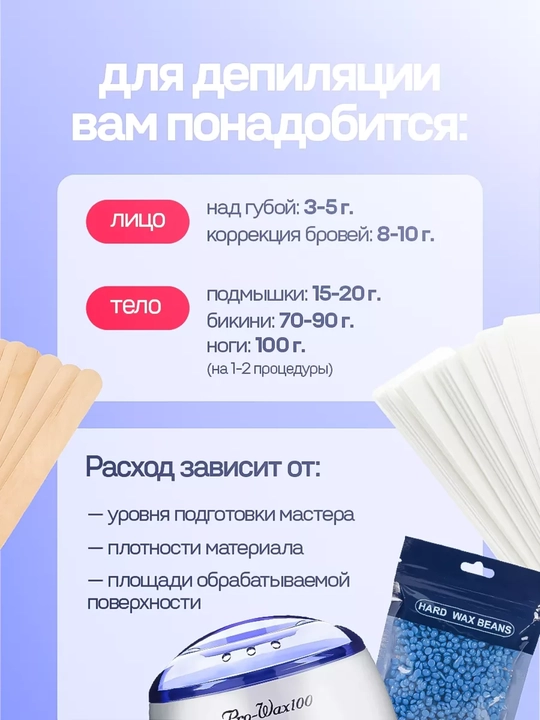 Pro Wax 100 kavanoz vosk qizdiruvchi va depilyatsiya to'plami, Dely kartrij mum bilan