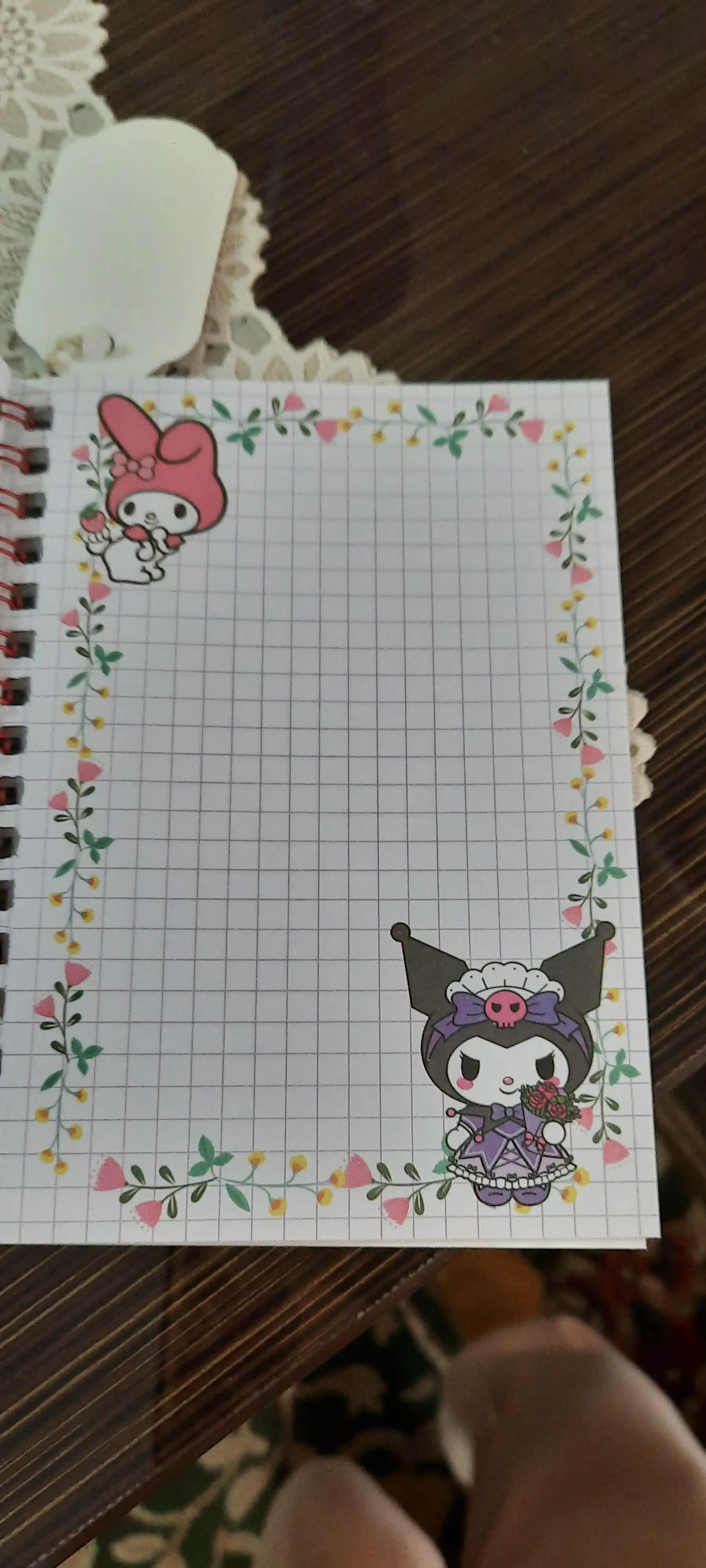 Bloknot stiker bilan Kuromi Sanrio, stiker kitobi, o'lchami 16 * 12 sm