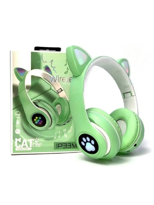 Bolalar uchun simsiz quloqchinlar Cat Ear, Bluetooth va yorqin mushuk quloqlari bilan!
