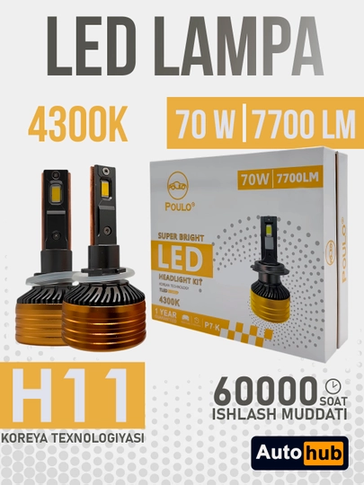 Автомобильные светодиодные лампы, LED лампы для фар H4 H7 H11 880 — АВТОХАБ-LEDP7K-БЕЖМЕЛ