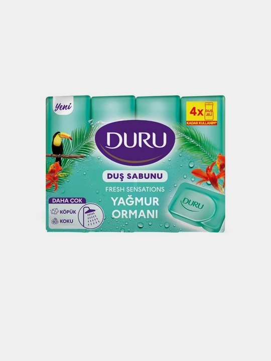 Yuvinish sovuni "Duru", yangi tuyg'u, yag'mur ormani, qadoqda 4 dona