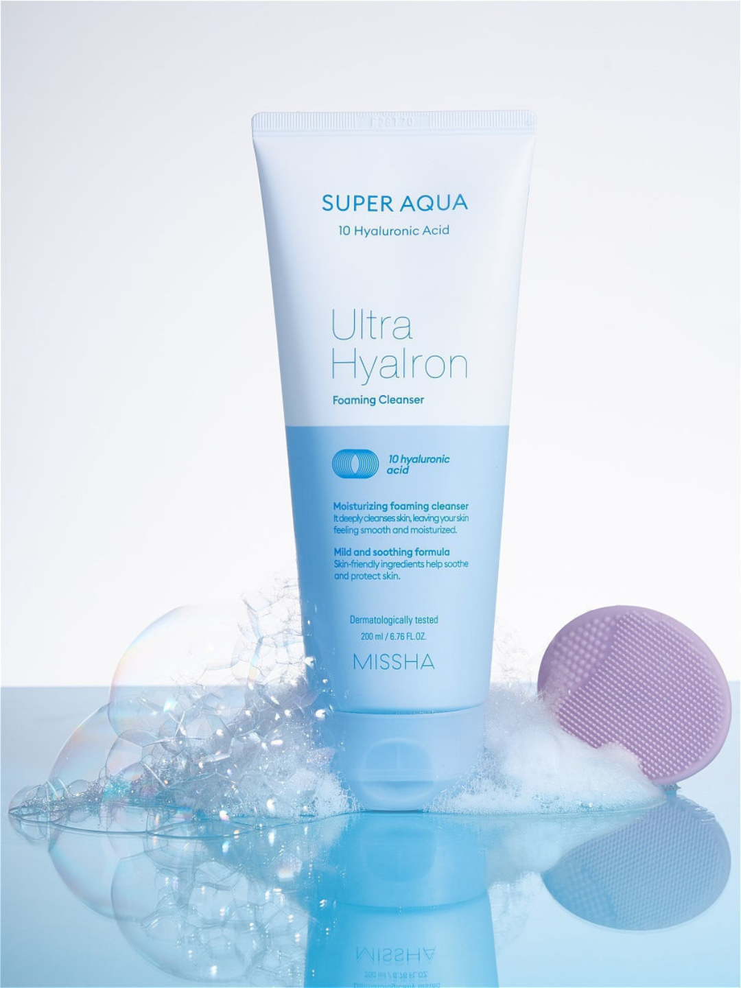 Gialuron kislotasi bilan namlantiruvchi ko‘pik Missha Super Aqua Ultra Hyalron Cleansing Foam