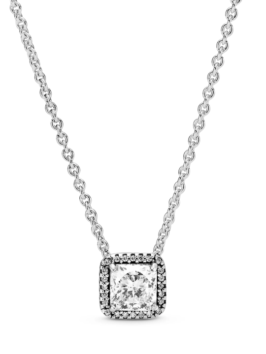 Ожерелье Pandora Halo квадратное, серебро 925, с кубическим цирконием 396241CZ-45