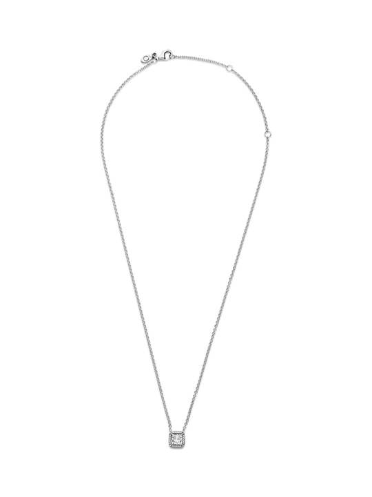 Ожерелье Pandora Halo квадратное, серебро 925, с кубическим цирконием 396241CZ-45