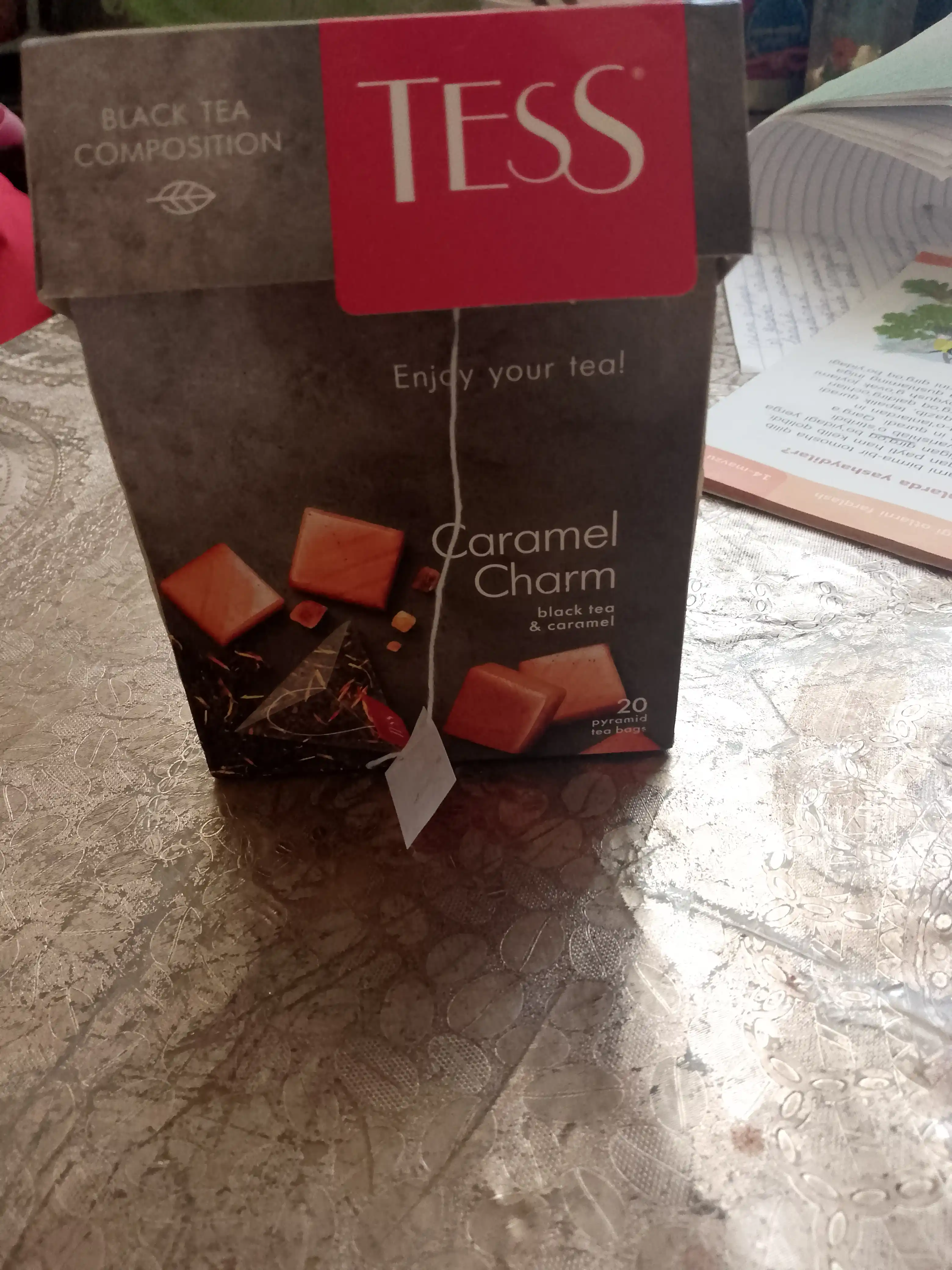 Чёрный чай TESS Caramel Charm, в пирамидках, 1.8 г * 20 шт